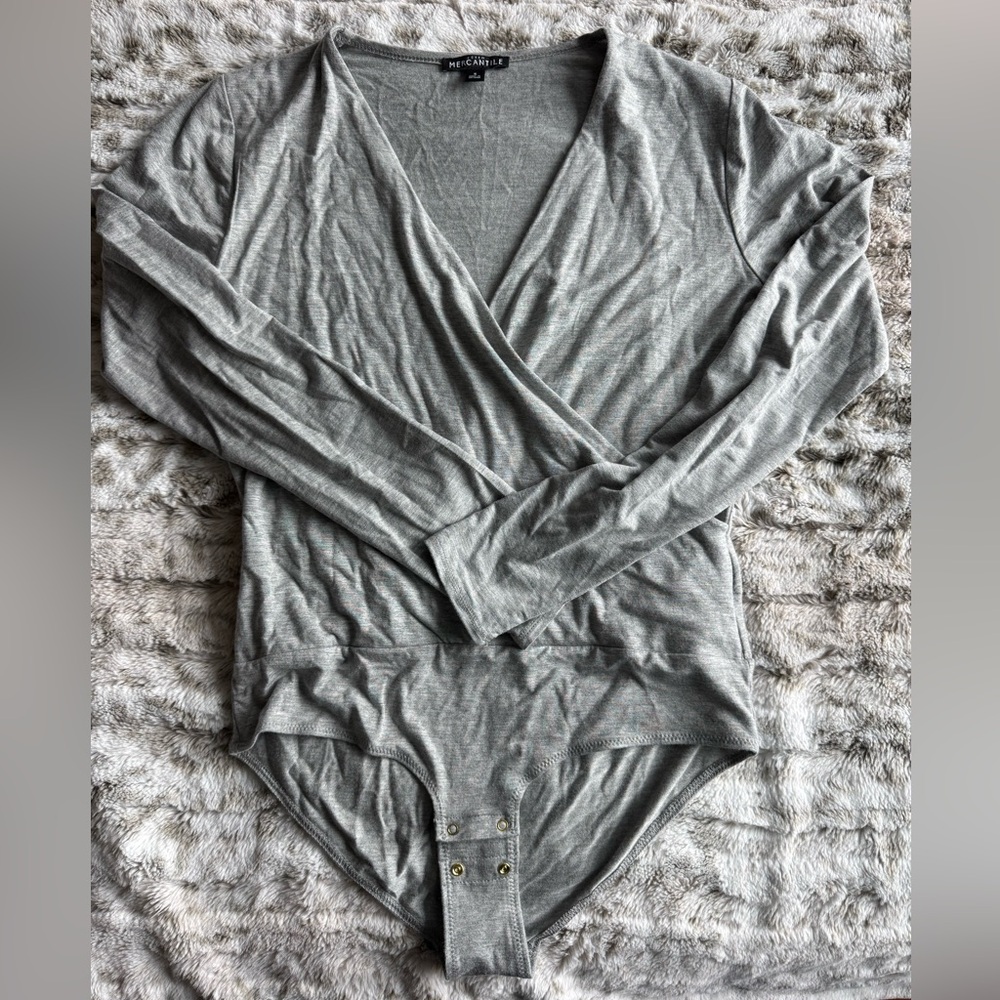 J. Crew Mercantile Gray Women's Wrap Bodysuit